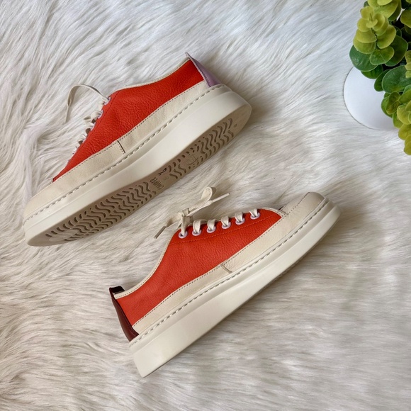Camper Multicolor Leather Platform Sneakers Cream Orange Lilac US Size 9 - Picture 3 of 13